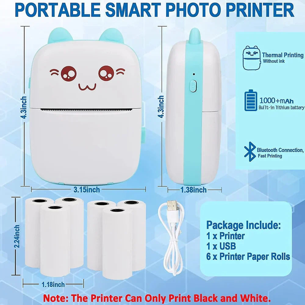 Mini Printer Wireless Bluetooth Printer